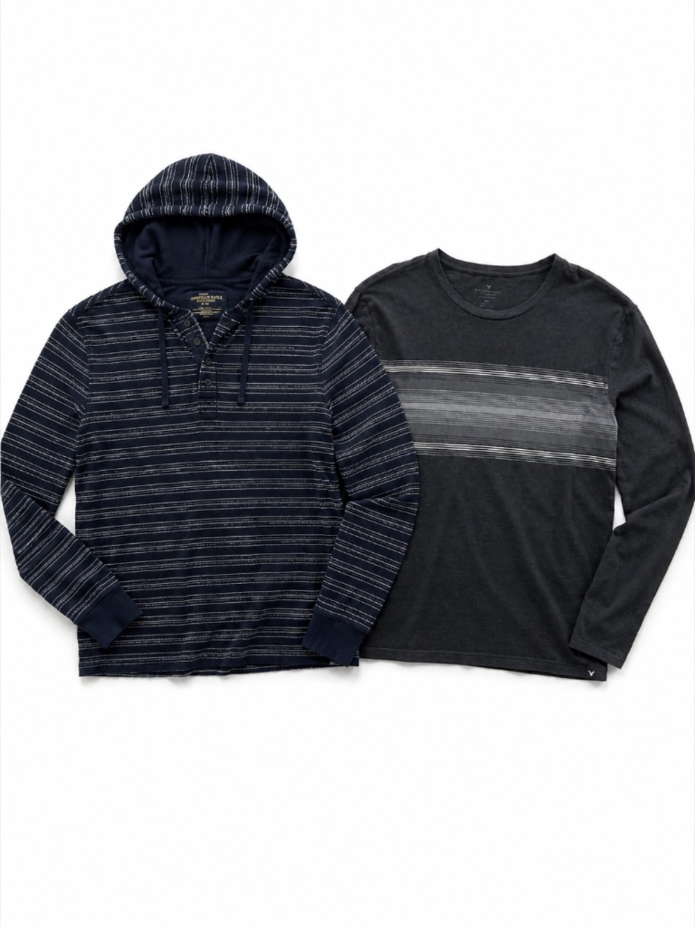American Eagle Men's Medium Shirt Bundle Hooded & Long Sleeve 2 Pc
